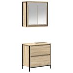 Casa si Gradina - Mobilier - Seturi de mobilier - Seturi baie - Set mobilier de baie, 2 piese, stejar sonoma, lemn prelucrat - Infinity.ro