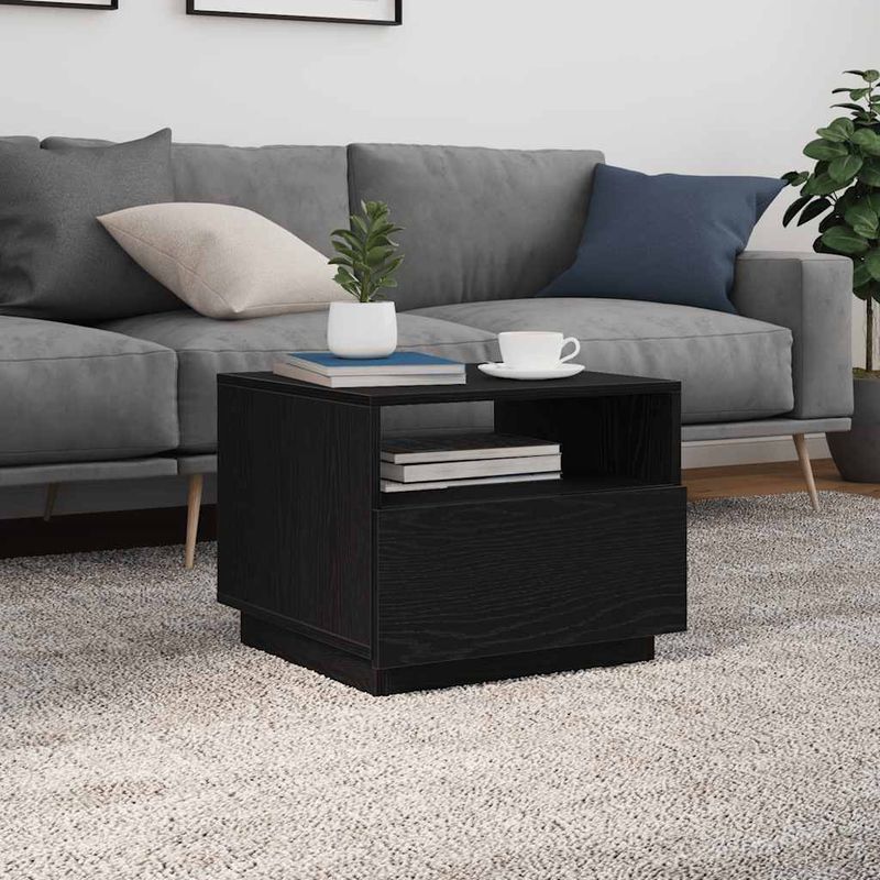 Casa si Gradina - Mobilier - Mese si birouri - Masute de cafea - Masuta de cafea cu lumini LED Stejar negru 50x49x40 cm - Infinity.ro