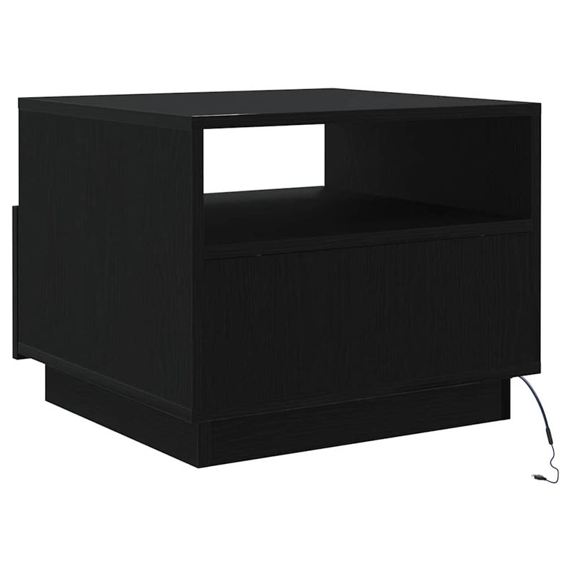 Casa si Gradina - Mobilier - Mese si birouri - Masute de cafea - Masuta de cafea cu lumini LED Stejar negru 50x49x40 cm - Infinity.ro