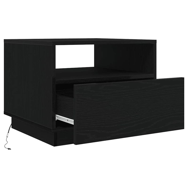 Casa si Gradina - Mobilier - Mese si birouri - Masute de cafea - Masuta de cafea cu lumini LED Stejar negru 50x49x40 cm - Infinity.ro