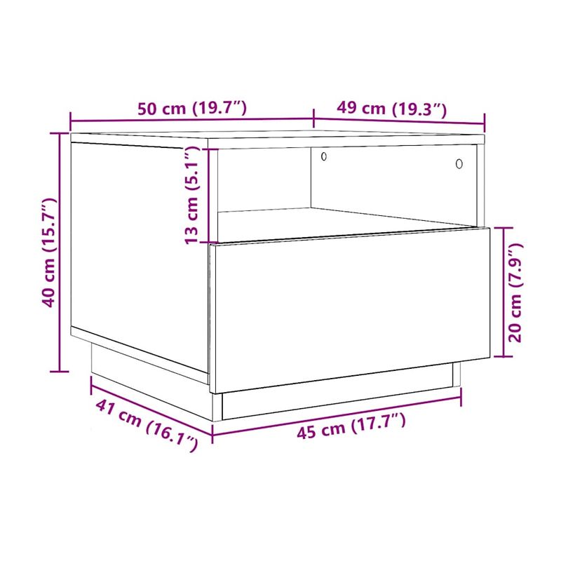 Casa si Gradina - Mobilier - Mese si birouri - Masute de cafea - Masuta de cafea cu lumini LED Stejar negru 50x49x40 cm - Infinity.ro
