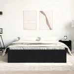 Casa si Gradina - Mobilier - Paturi si accesorii - Paturi - Cadru pat fara saltea, stejar negru, 150x200 cm, lemn prelucrat - Infinity.ro