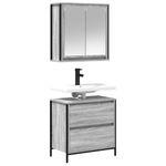 Casa si Gradina - Mobilier - Seturi de mobilier - Seturi baie - Set mobilier de baie, 2 piese, gri sonoma, lemn prelucrat - Infinity.ro