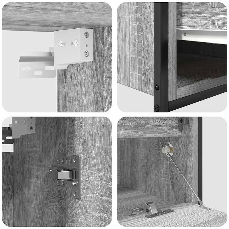 Casa si Gradina - Mobilier - Seturi de mobilier - Seturi baie - Set mobilier de baie, 2 piese, gri sonoma, lemn prelucrat - Infinity.ro