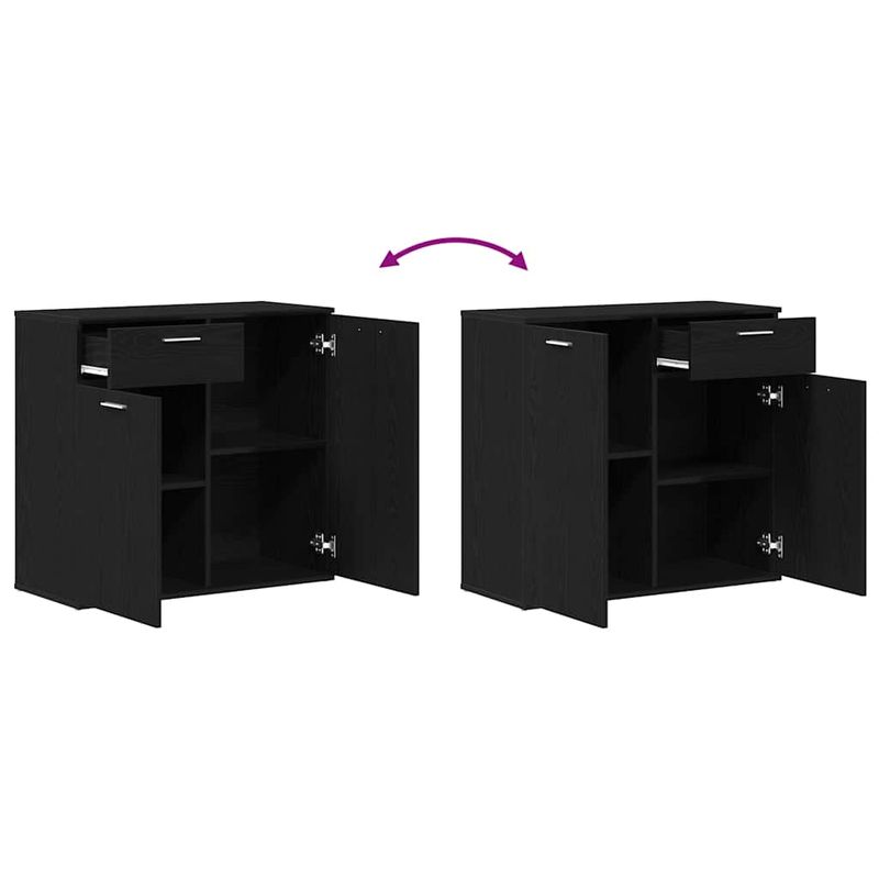 Casa si Gradina - Mobilier - Comode si corpuri - Comode - Servanta, stejar negru, 80x36 x75 cm, lemn prelucrat - Infinity.ro