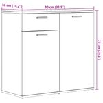 Casa si Gradina - Mobilier - Comode si corpuri - Comode - Servanta, stejar negru, 80x36 x75 cm, lemn prelucrat - Infinity.ro