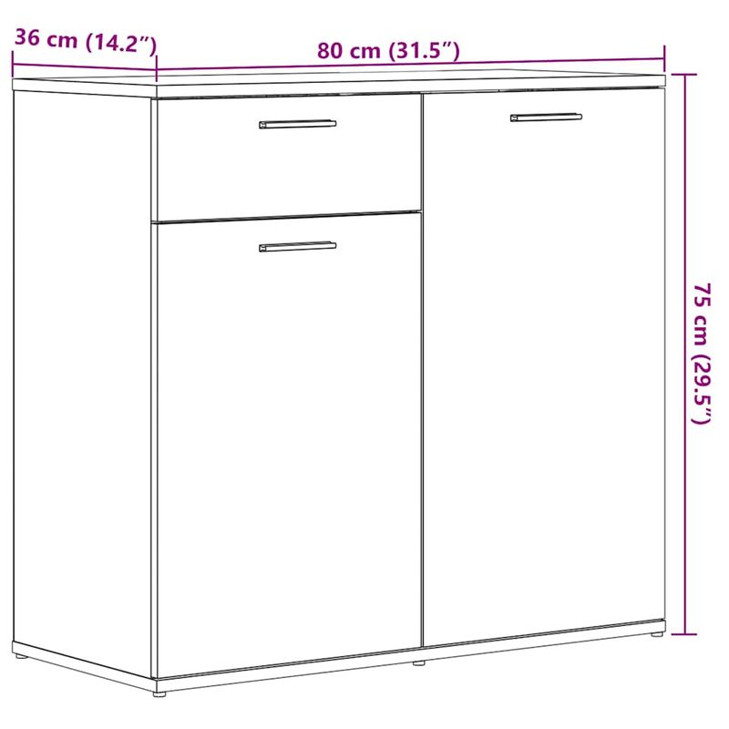 Casa si Gradina - Mobilier - Comode si corpuri - Comode - Servanta, stejar negru, 80x36 x75 cm, lemn prelucrat - Infinity.ro