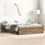 Casa si Gradina - Mobilier - Paturi si accesorii - Paturi - Cadru pat fara saltea Stejar Artisan 135x190cm Lemn prelucrat - Infinity.ro