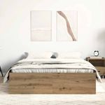 Casa si Gradina - Mobilier - Paturi si accesorii - Paturi - Cadru pat fara saltea Stejar Artisan 135x190cm Lemn prelucrat - Infinity.ro