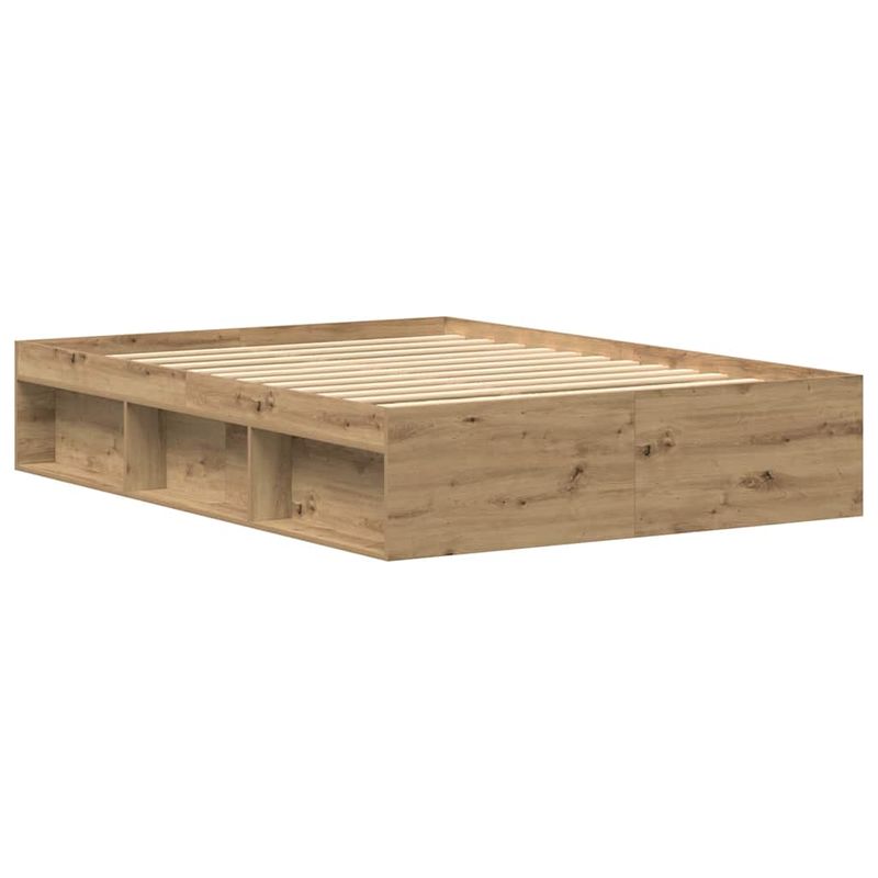 Casa si Gradina - Mobilier - Paturi si accesorii - Paturi - Cadru pat fara saltea Stejar Artisan 135x190cm Lemn prelucrat - Infinity.ro
