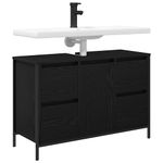 Casa si Gradina - Mobilier - Mobilier baie - Comode baie - Dulap pentru chiuveta cu sertare Stejar negru 90x34,5x60 cm - Infinity.ro