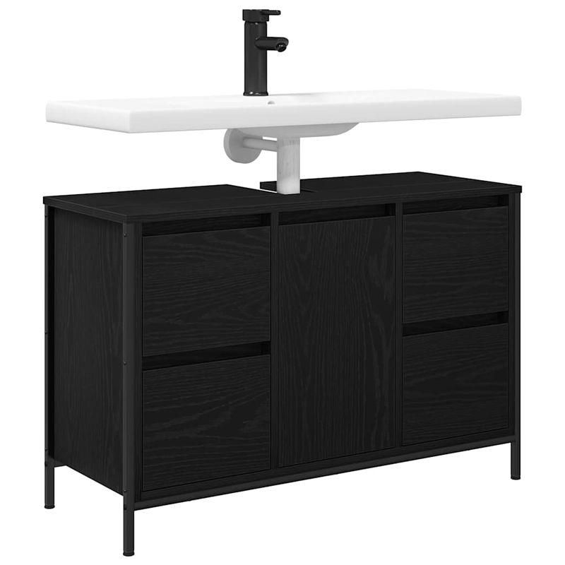 Casa si Gradina - Mobilier - Mobilier baie - Comode baie - Dulap pentru chiuveta cu sertare Stejar negru 90x34,5x60 cm - Infinity.ro