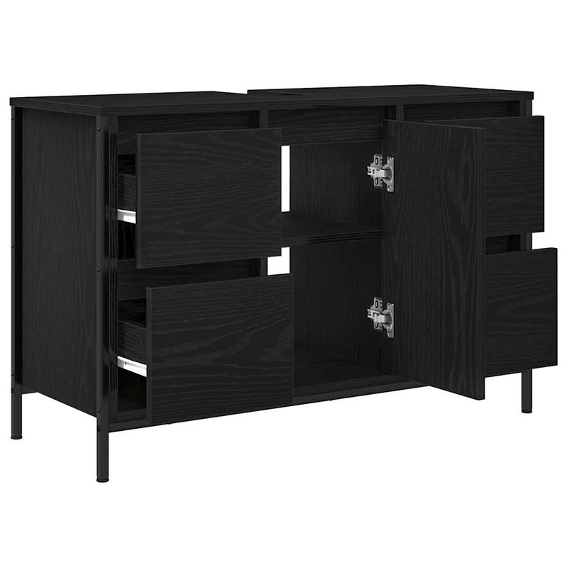 Casa si Gradina - Mobilier - Mobilier baie - Comode baie - Dulap pentru chiuveta cu sertare Stejar negru 90x34,5x60 cm - Infinity.ro