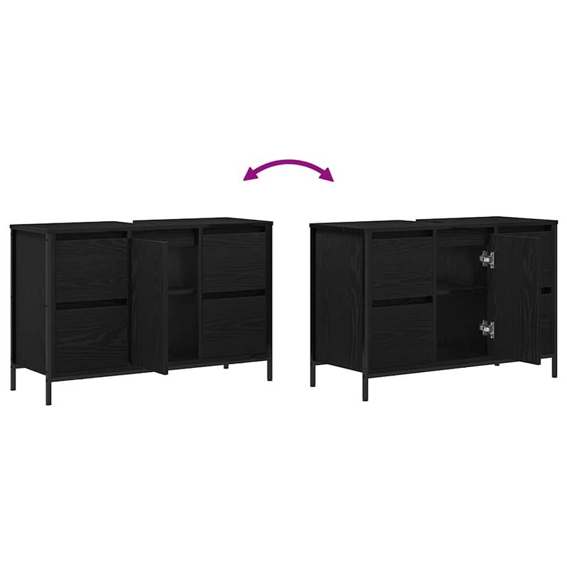 Casa si Gradina - Mobilier - Mobilier baie - Comode baie - Dulap pentru chiuveta cu sertare Stejar negru 90x34,5x60 cm - Infinity.ro