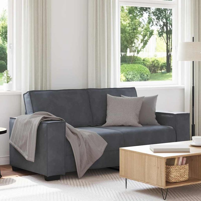 Casa si Gradina - Mobilier - Canapele si coltare - Canapele - Canapea cu 2 locuri, gri inchis, 140 cm, catifea - Infinity.ro