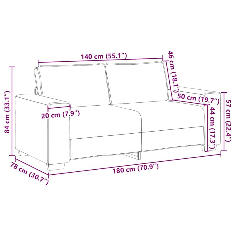 Casa si Gradina - Mobilier - Canapele si coltare - Canapele - Canapea cu 2 locuri, crem, 140 cm, catifea - Infinity.ro