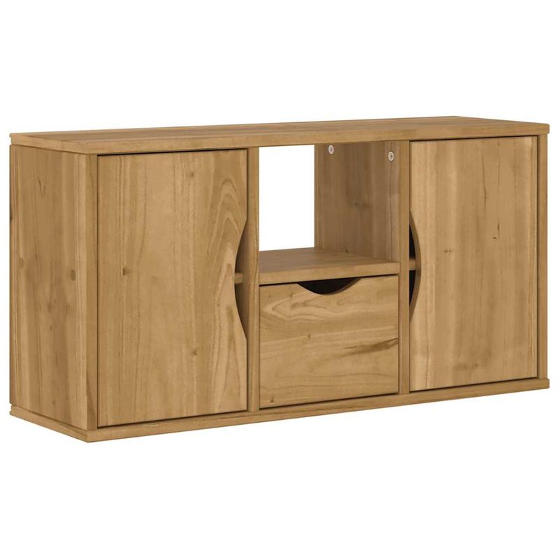 Casa si Gradina - Mobilier - Comode si corpuri - Comode - Unitati TV 5 piese cu depozitare „ODDA” din lemn masiv de pin, model 5 rafturi 5 sertare - Infinity.ro