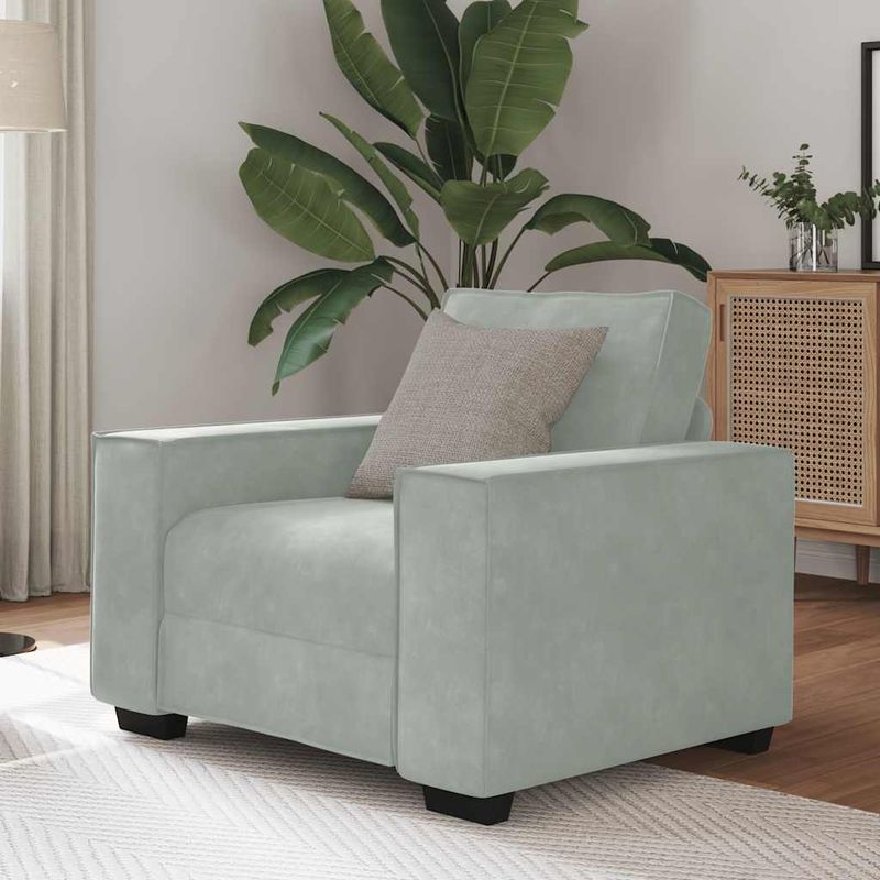 Casa si Gradina - Mobilier - Canapele si coltare - Canapele - Canapea scaun gri deschis 59 cm catifea - Infinity.ro