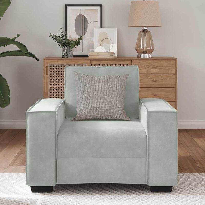 Casa si Gradina - Mobilier - Canapele si coltare - Canapele - Canapea scaun gri deschis 59 cm catifea - Infinity.ro