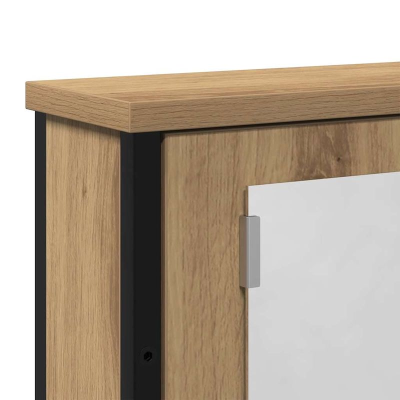 Casa si Gradina - Mobilier - Mobilier baie - Corpuri baie - Dulap cu oglinda pentru baie Stejar Artisan Lemn prelucrat - Infinity.ro