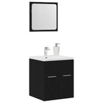 Casa si Gradina - Mobilier - Seturi de mobilier - Seturi baie - Set de mobilier de baie din 2 piese din lemn de stejar negru - Infinity.ro