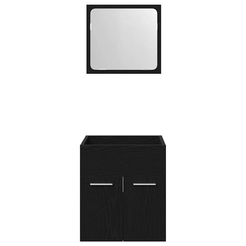 Casa si Gradina - Mobilier - Seturi de mobilier - Seturi baie - Set de mobilier de baie din 2 piese din lemn de stejar negru - Infinity.ro