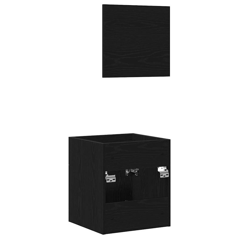 Casa si Gradina - Mobilier - Seturi de mobilier - Seturi baie - Set de mobilier de baie din 2 piese din lemn de stejar negru - Infinity.ro