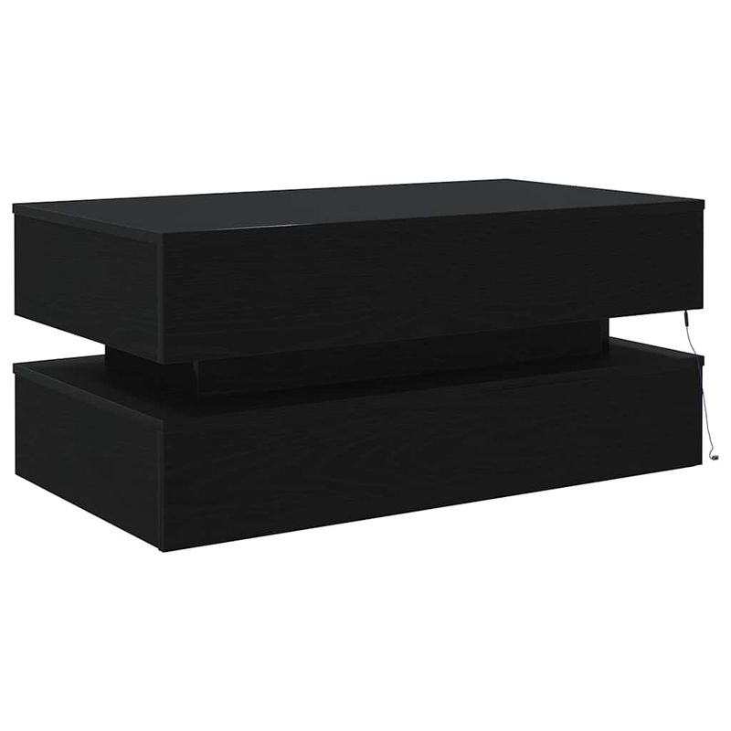 Casa si Gradina - Mobilier - Mese si birouri - Masute de cafea - Masuta de cafea cu lumini LED Stejar negru 90x50x40 cm - Infinity.ro