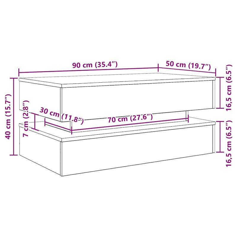 Casa si Gradina - Mobilier - Mese si birouri - Masute de cafea - Masuta de cafea cu lumini LED Stejar negru 90x50x40 cm - Infinity.ro