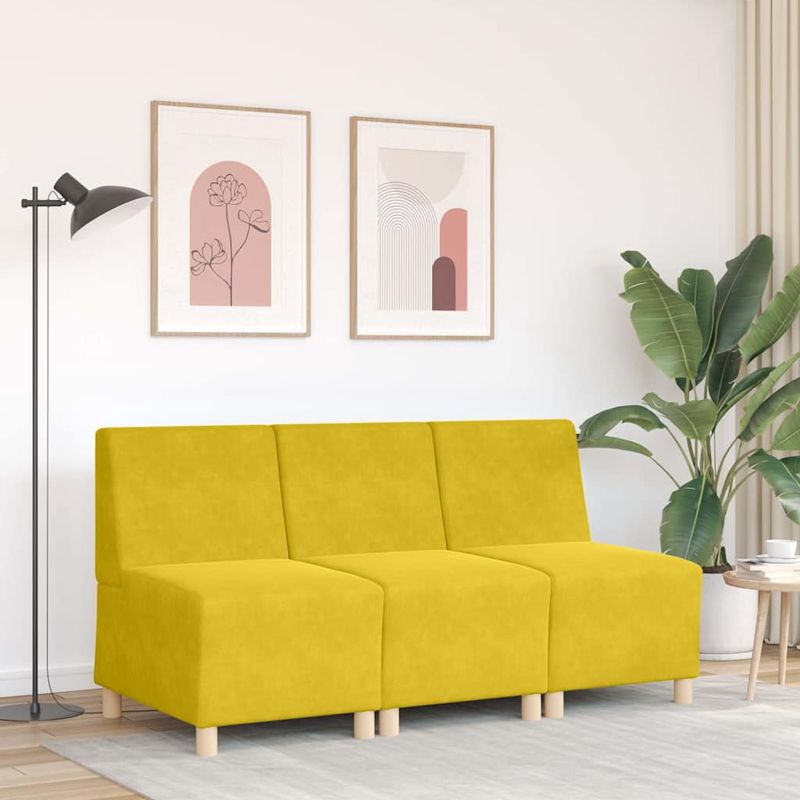 Casa si Gradina - Mobilier - Canapele si coltare - Canapele - Canapea Scaun Galben 55 cm Catifea - Infinity.ro