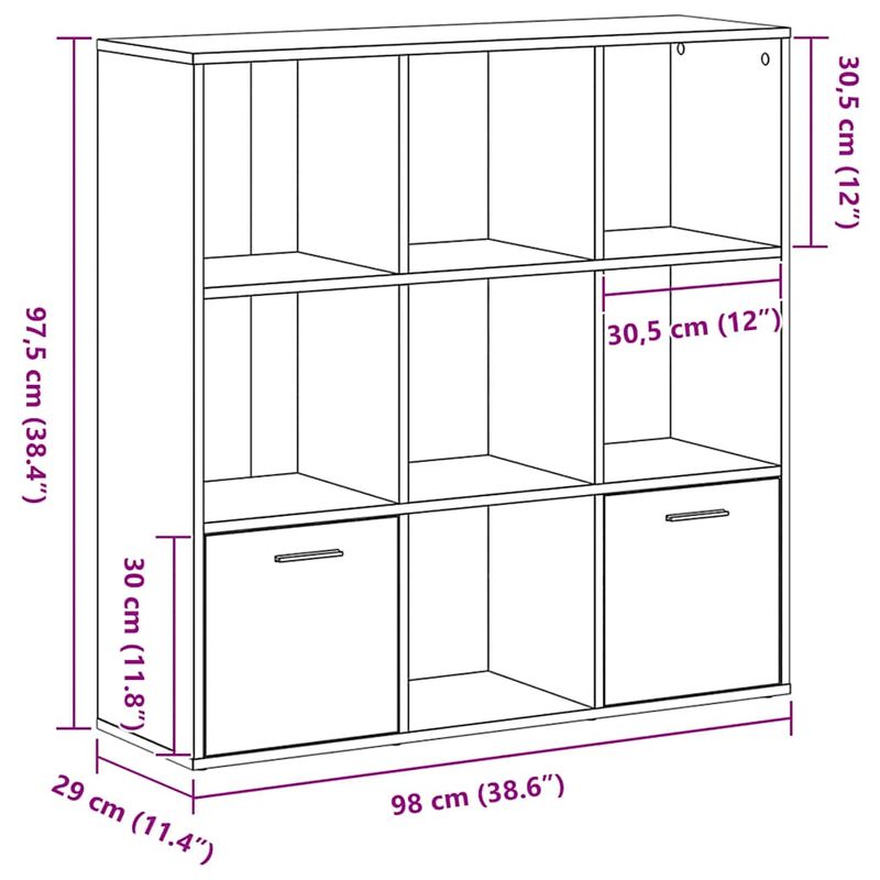 Casa si Gradina - Mobilier - Biblioteci si rafturi - Biblioteci - Biblioteca, stejar negru, 98x29x97,5 cm, lemn prelucrat - Infinity.ro