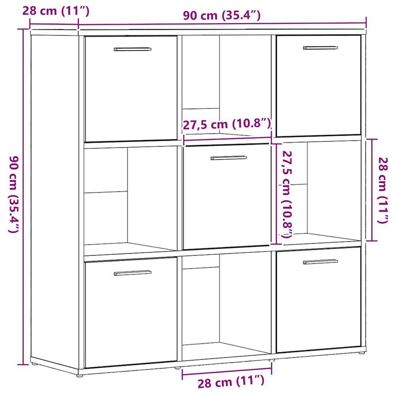 Casa si Gradina - Mobilier - Biblioteci si rafturi - Biblioteci - Biblioteca, stejar negru, 90x28x90 cm, lemn prelucrat - Infinity.ro