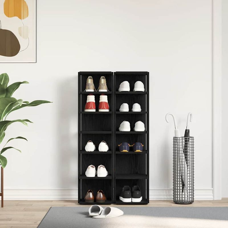 Casa si Gradina - Mobilier - Organizare si depozitare - Organizator incaltaminte - Pantofare, 2 buc., stejar negru, 25x27x102 cm, lemn prelucrat - Infinity.ro