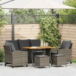 Casa si Gradina - Gradina si terasa - Mobilier exterior - Seturi mobila gradina - Set mobilier gradina cu perne, 6 piese, gri, poliratan - Infinity.ro