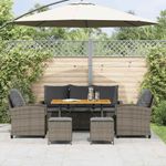 Casa si Gradina - Gradina si terasa - Mobilier exterior - Seturi mobila gradina - Set mobilier gradina cu perne, 6 piese, gri, poliratan - Infinity.ro