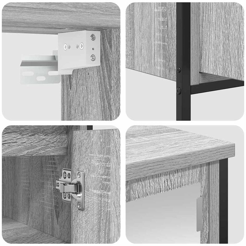 Casa si Gradina - Mobilier - Seturi de mobilier - Seturi baie - Set mobilier de baie, 2 piese, gri sonoma, lemn prelucrat - Infinity.ro