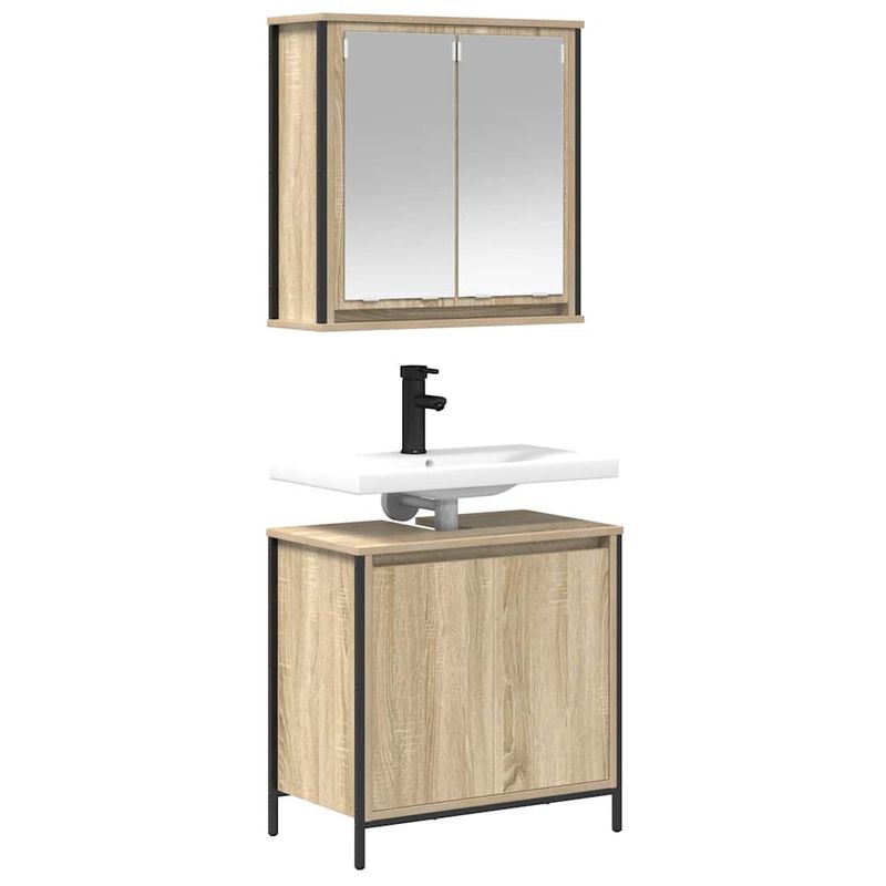 Casa si Gradina - Mobilier - Seturi de mobilier - Seturi baie - Set mobilier de baie, 2 piese, stejar sonoma, lemn prelucrat - Infinity.ro