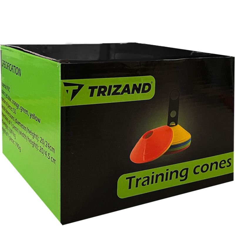 Sport si Outdoor - Accesorii si echipamente sportive - Accesorii antrenament si tabele tactice - Set 50 conuri pentru marcare Trizand - Infinity.ro