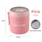 Jucarii, Copii si Bebe - Hrana si alaptare - Biberoane, suzete si accesorii hranire - Incalzitoare si termosuri bebe - Termos REDQUIT® pentru mancare bebelusi, otel inoxidabil, roz, 530 ml - Infinity.ro