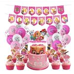 Casa si Gradina - Decoratiuni - Decoratiuni petrecere - Accesorii pentru petrecere - Set Accesorii de Petrecere Aniversara REDQUIT PATRULA CATELUSILOR/Skye, 24 Baloane, 1 Banner , 24 Cupcake, 1 Topper - Infinity.ro