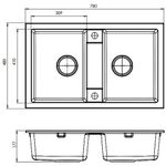 Casa si Gradina - Sanitare - Chiuveta bucatarie si accesorii - Chiuvete bucatarie - Set chiuveta bucatarie CasaBlanca Duo granit 2 cuve cu baterie BLACK4H, negru - Infinity.ro