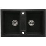 Casa si Gradina - Sanitare - Chiuveta bucatarie si accesorii - Chiuvete bucatarie - Set chiuveta bucatarie CasaBlanca Duo granit cu 2 cuve cu baterie BFX4A-N, negru - Infinity.ro