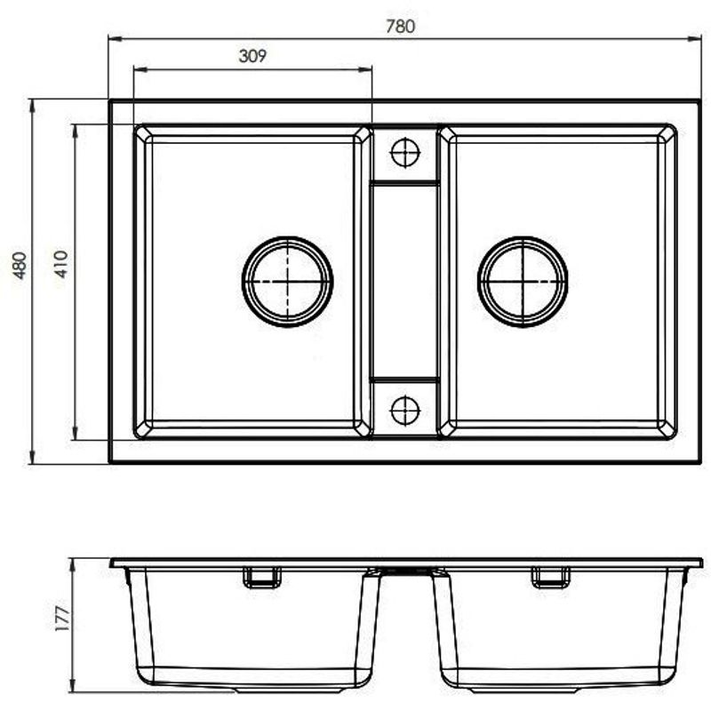 Casa si Gradina - Sanitare - Chiuveta bucatarie si accesorii - Chiuvete bucatarie - Set chiuveta bucatarie CasaBlanca Duo granit cu 2 cuve cu baterie GREY4H, gri - Infinity.ro