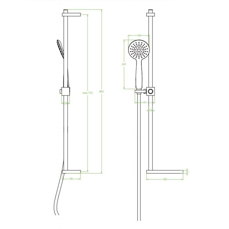 Casa si Gradina - Sanitare - Cazi si cabine de dus - Coloane si seturi de dus - Set dus alb cu doua functii, anticalcar LAVEO BREVA - Infinity.ro