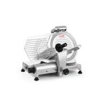 Electronice si Electrocasnice - Electrocasnice bucatarie - Mixere, tocatoare & roboti de bucatarie - Feliatoare - Feliator electric profesional, diametru lama taiere 25 cm, grosime reglabila 0-12 mm, Hendi Profi Line 250, corp aluminiu, 320 W - Infinity.ro