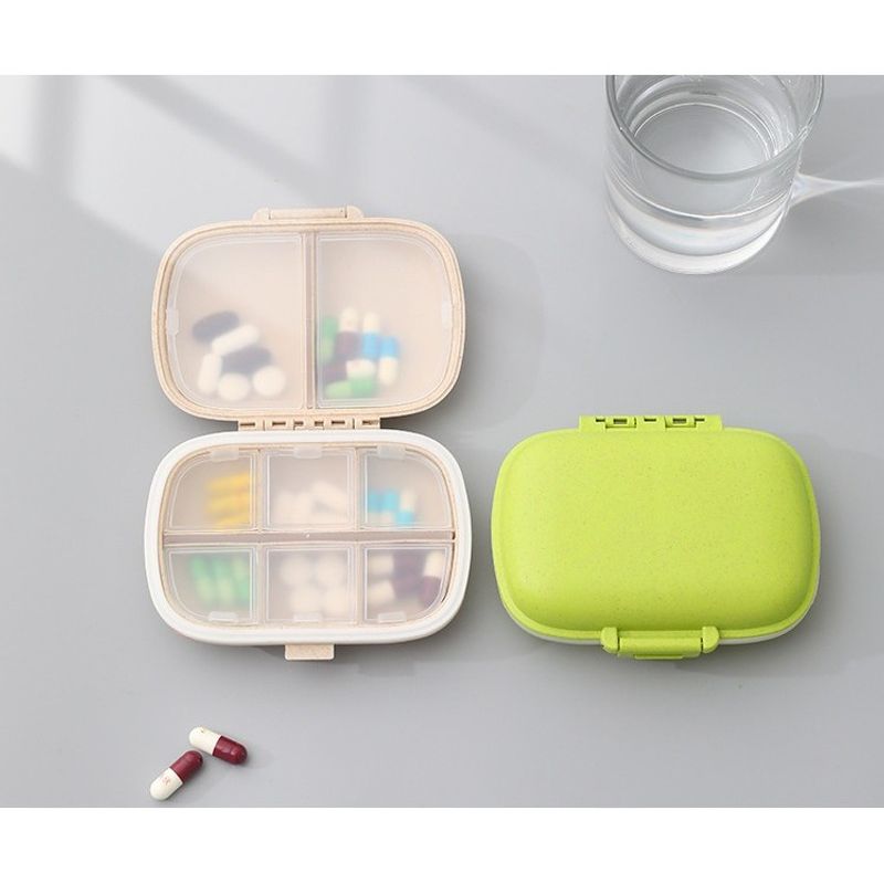 Casa si Gradina - Mobilier - Organizare si depozitare - Cutii depozitare - Organizator medicamente, Plastic, 8 compartimente, 0.1 L, Verde, Flippy, 11 x 7 cm - Infinity.ro