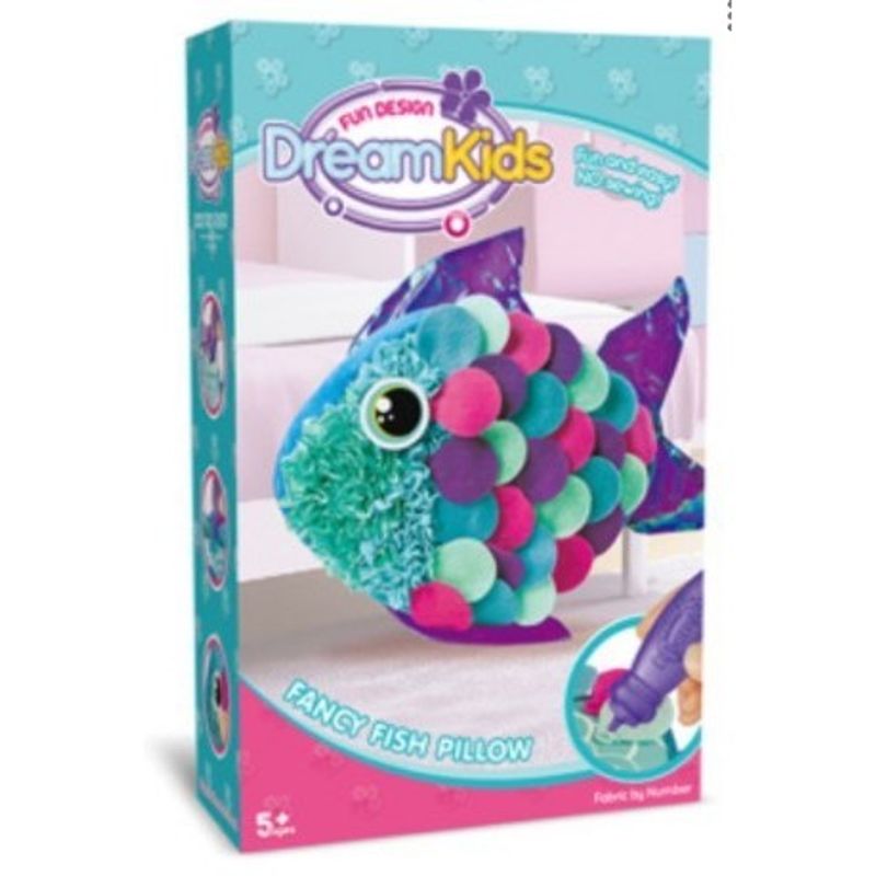 Jucarii, Copii si Bebe - Jucarii si jocuri - Jucarii & jocuri educative - Seturi de artizanat - Set creatie perna pentru copii, Dream Kids, Peste - Infinity.ro