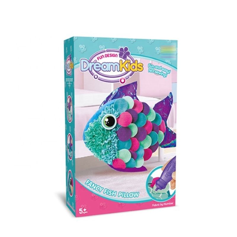 Jucarii, Copii si Bebe - Jucarii si jocuri - Jucarii & jocuri educative - Seturi de artizanat - Set creatie perna pentru copii, Dream Kids, Peste - Infinity.ro