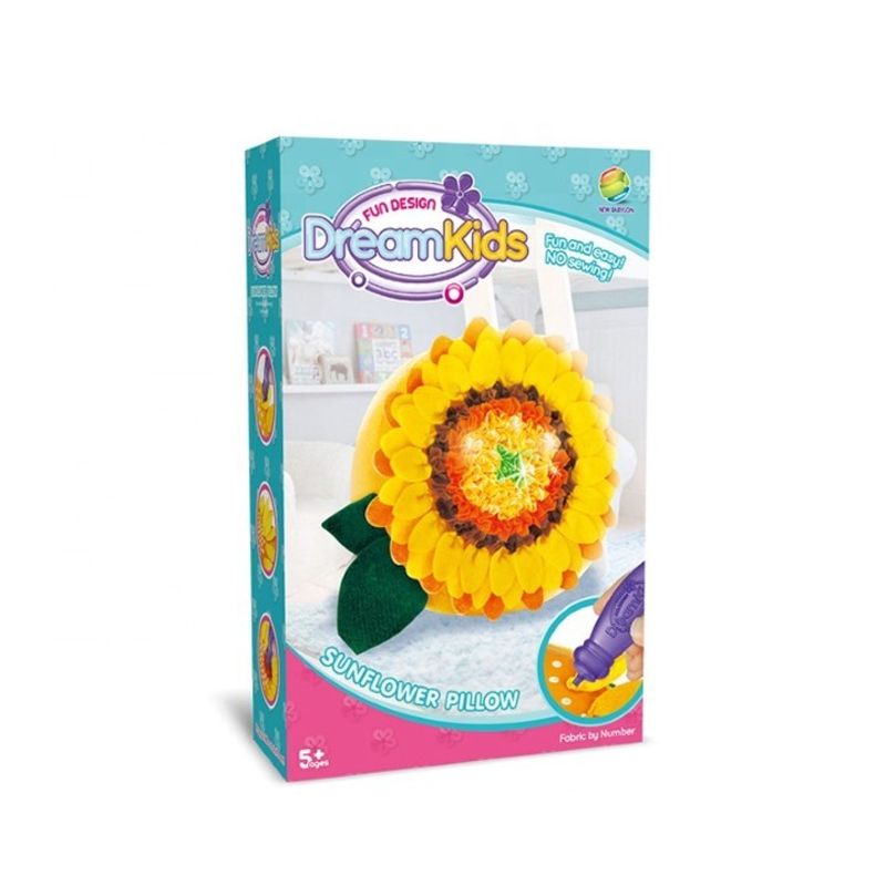 Jucarii, Copii si Bebe - Jucarii si jocuri - Jucarii & jocuri educative - Seturi de artizanat - Set creatie perna pentru copii, Dream Kids, Floarea Soarelui - Infinity.ro