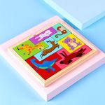 Jucarii, Copii si Bebe - Jucarii si jocuri - Jocuri si puzzle - Puzzle - Puzzle din Lemn Flippy, Tip Tetris, +4 Ani, cu Animale Colorate 3D, 7 Piese, Multicolor - Infinity.ro